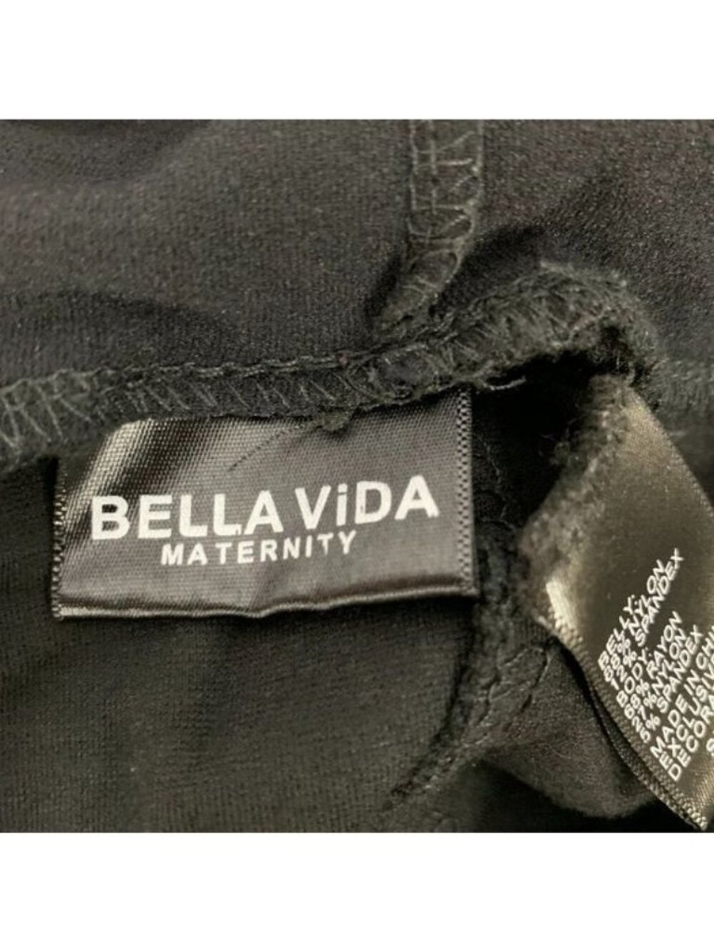 Bella Vida Maternity Black Stretch Skinny Pants Small Rhinestone Pocket Detail - Picture 4 of 11